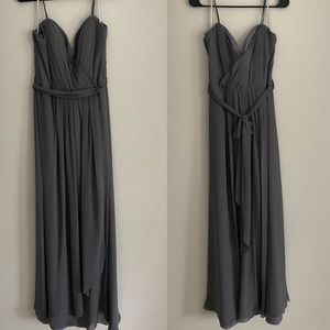 Like new, Gray full length bridesmaid/formal dress
